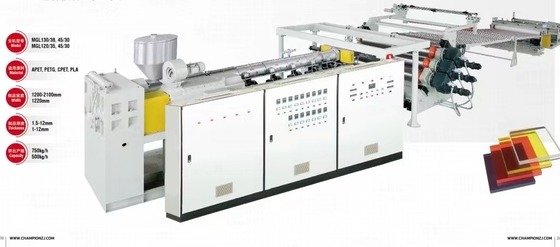 PC PMMA PS Transparent Plastic Board Extrusion Line 1220mm 1000kg/h